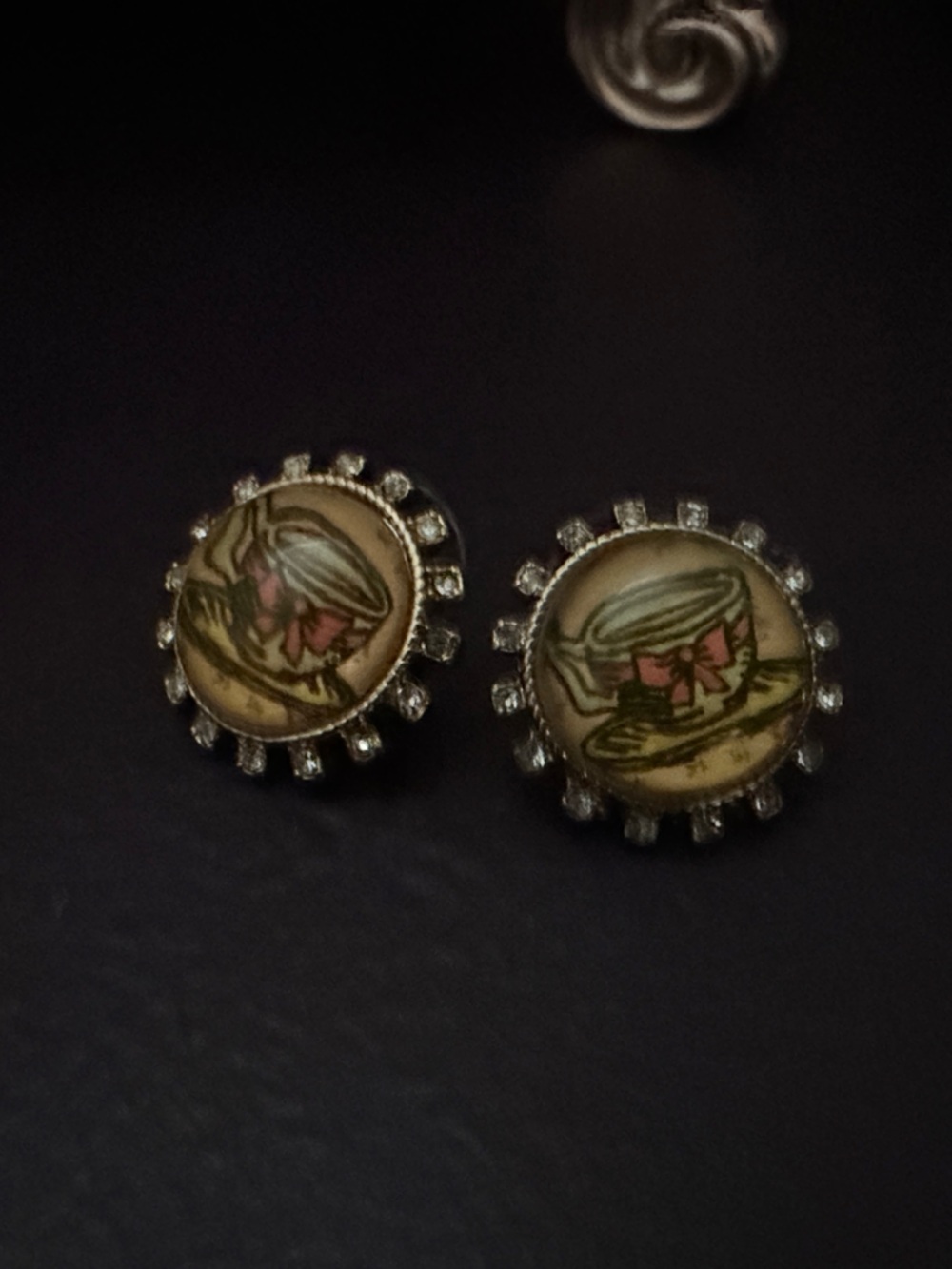 Betsey Johnson Vintage Tea Party Stud Earrings